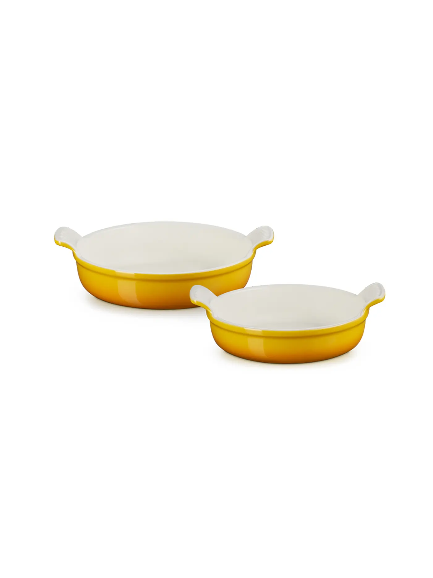 LE CREUSET | Runde Auflaufform Tradition aus Steinzeug 20cm und 24cm 2er-Set Nectar | 